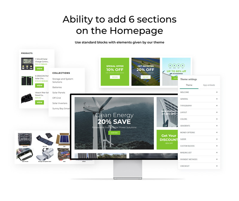 ReadySun - 太阳能设备商店 Shopify 主题 #72058