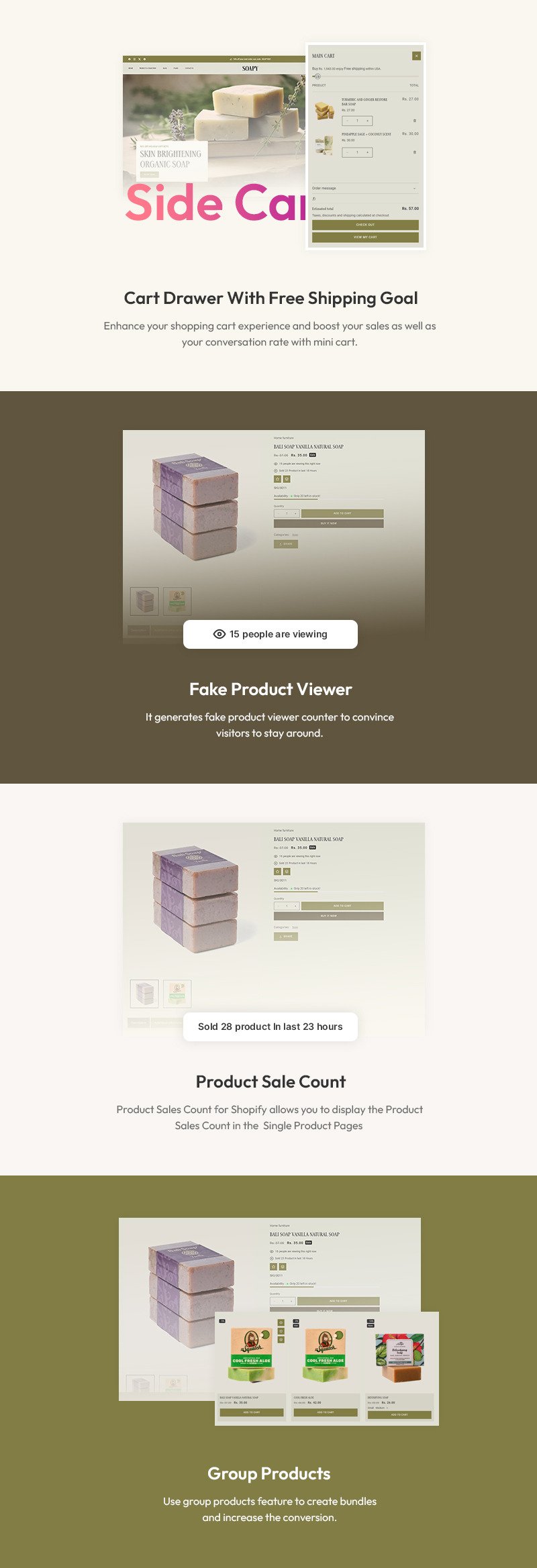Soapy - 手工制作的肥皂和大豆蜡烛商店多用途 Shopify 2.0 响应式主题