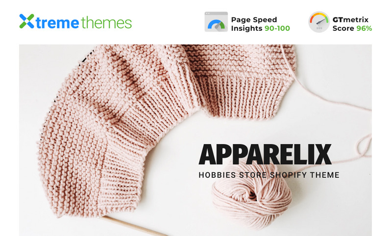 Apparelix Hobbies Store，手工工艺品 Shopify 主题