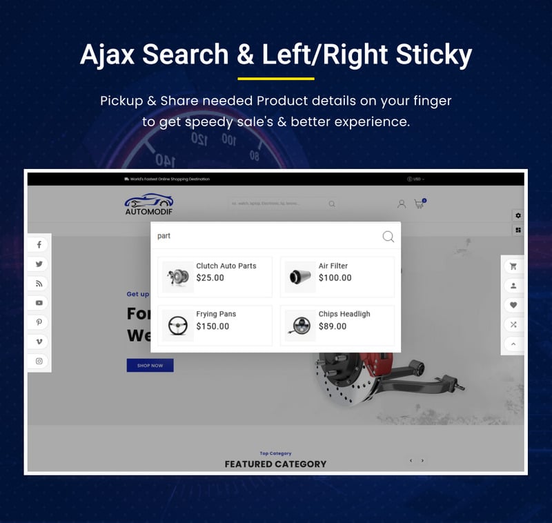 Automodif - Mega Parts Shopify 2.0 响应式主题。