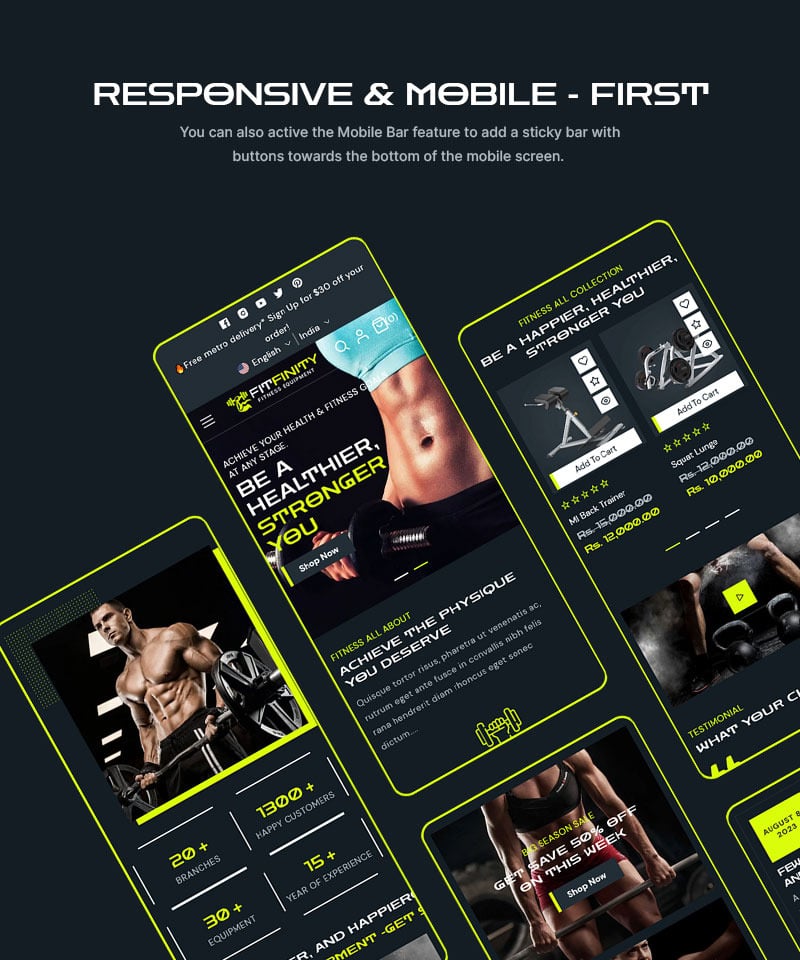 Fitfinity - 健身器材和运动时尚商店 Shopify 2.0 响应式主题