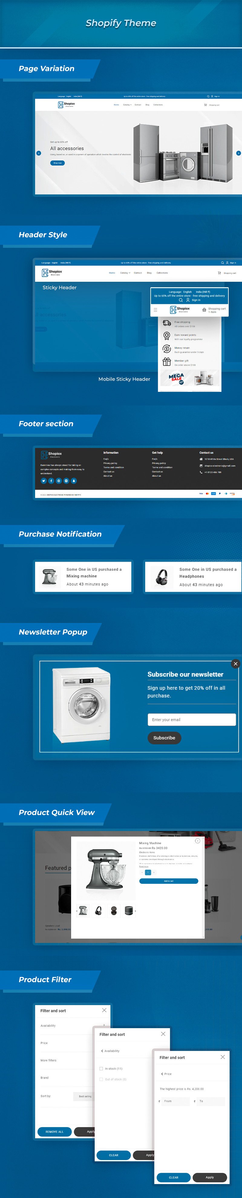 Shopiox-电子和快餐响应式 Shopify 2.0 主题 #318769