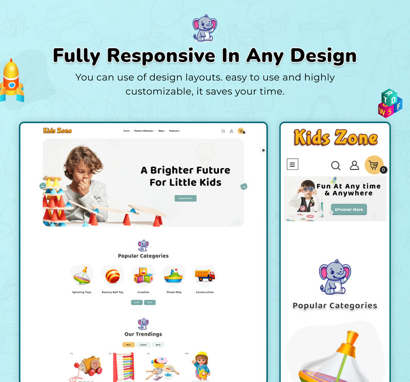 Kids Zone - Mega Toys and Fashion Shopify 2.0 Premium 响应式主题