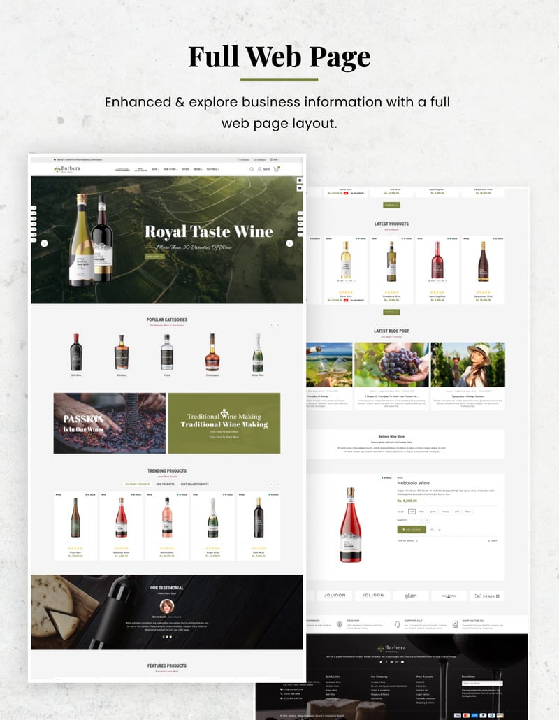 巴贝拉葡萄酒多用途 Shopify 商店 #248008