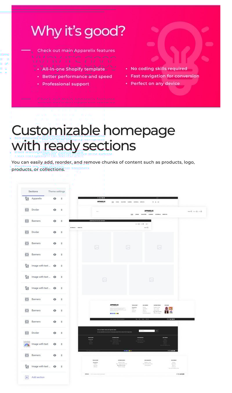 Apparelix-清洁多用途Shopify主题 #87247