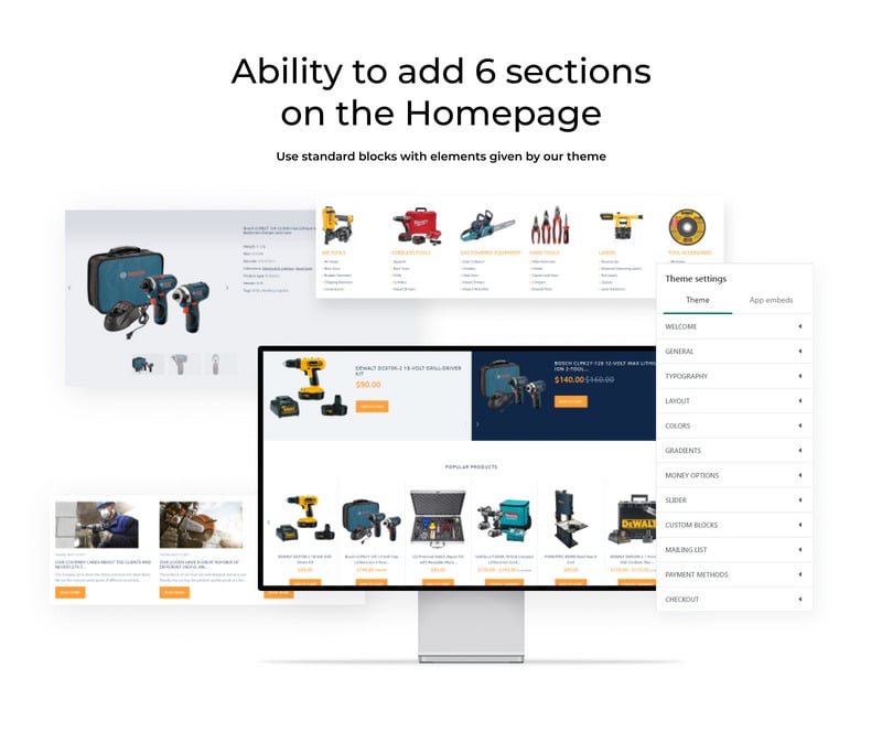 Tools and Equipment Store 响应式 Shopify 模板
