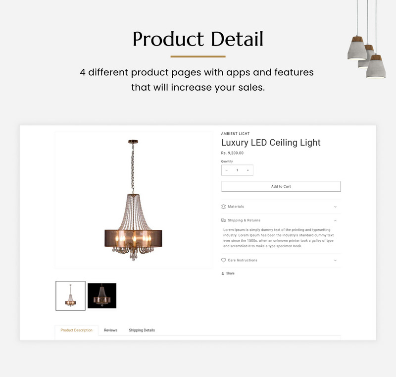 Luzones Lighting 现代 Shopify 2.0 超级商店