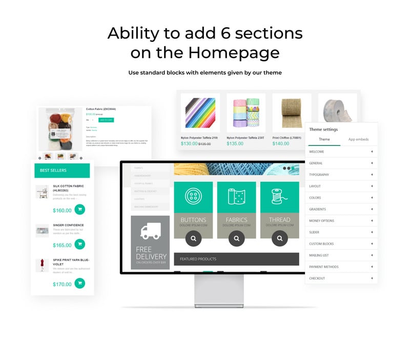 缝纫用品电子商务 Shopify 主题 #52596