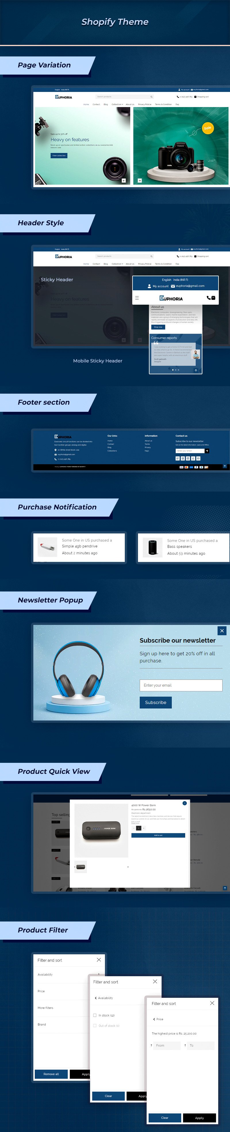 Euphoria - 多用途电子产品 Shopify 2.0 主题 #311471