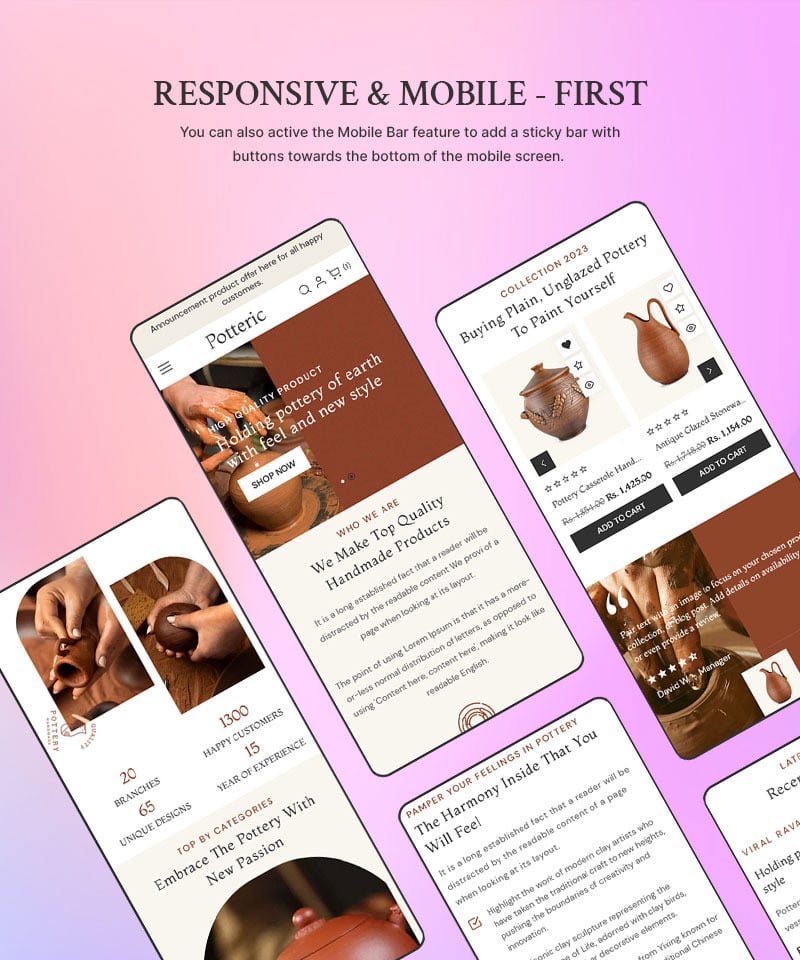 Potteric - 手工陶瓷和家居装饰多功能 Shopify 2.0 响应式主题