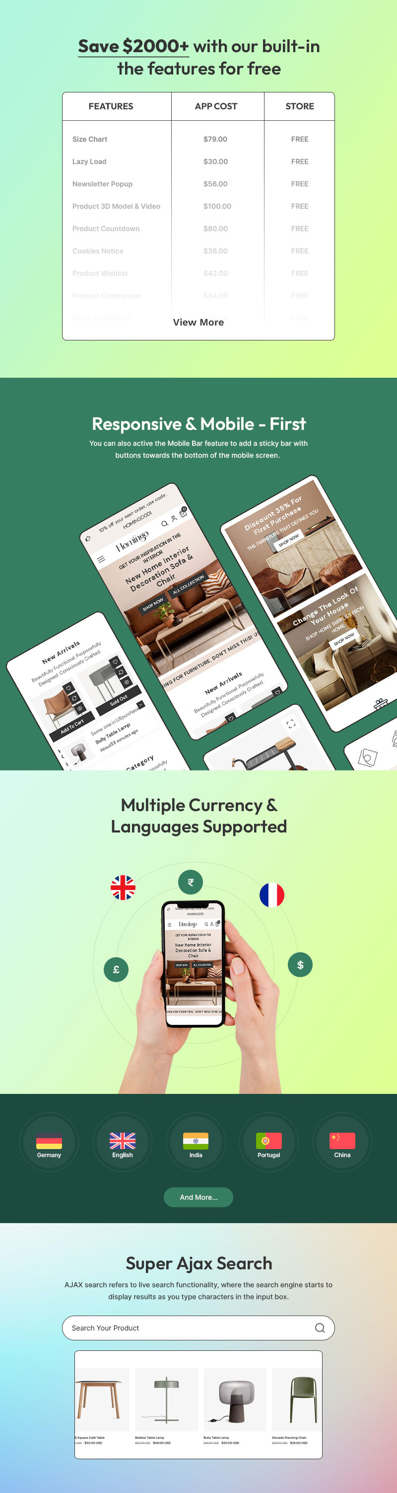 Homingo - 现代家具和家居室内装饰多用途 Shopify 2.0 响应式主题