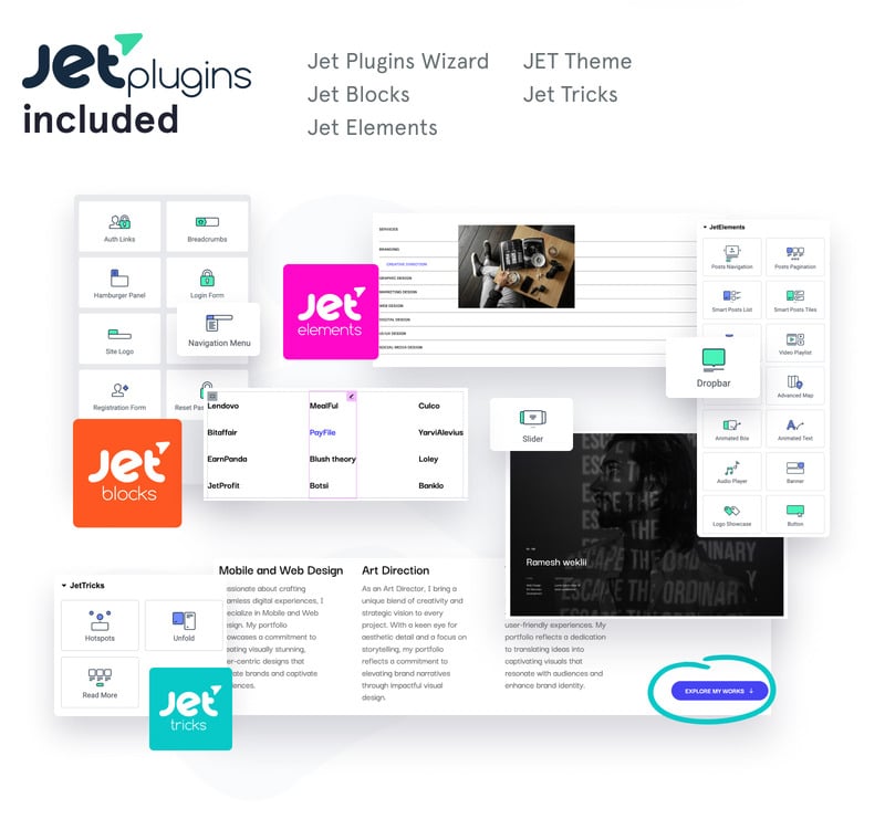 Anton Gusakov - 个人作品集 3D 登陆 WordPress Elementor 主题