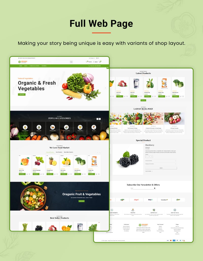 Organic Mega Food and Fresh Grocery Shopify 2.0 响应式模板