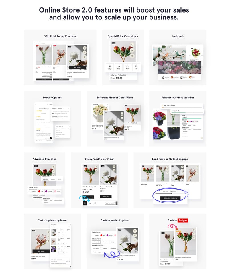 The Florist - 花店在线商店 2.0 Shopify 主题 #67531