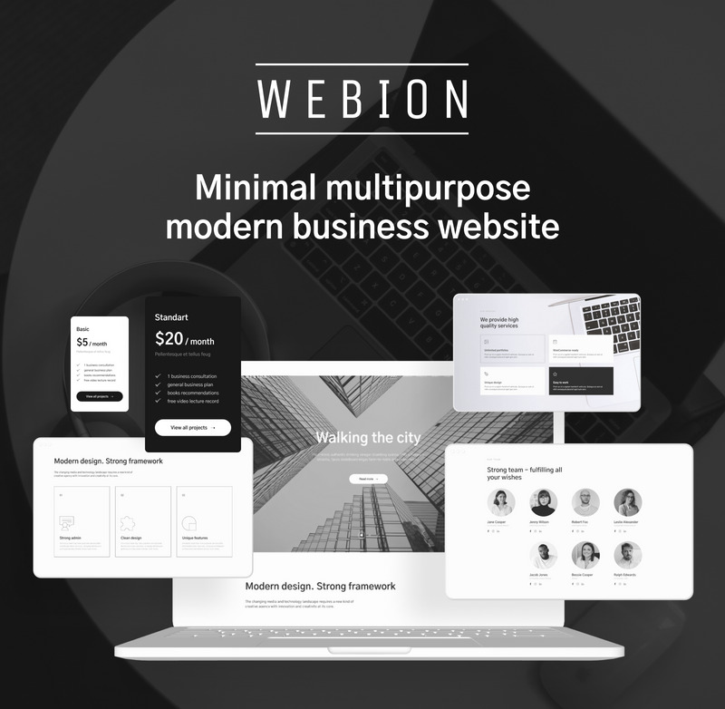 Webion - 最小的 Elementor 多用途 WordPress 主题