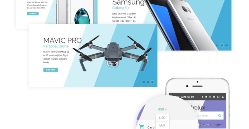 伊莱克斯-电子商店响应式Shopify主题 #63429