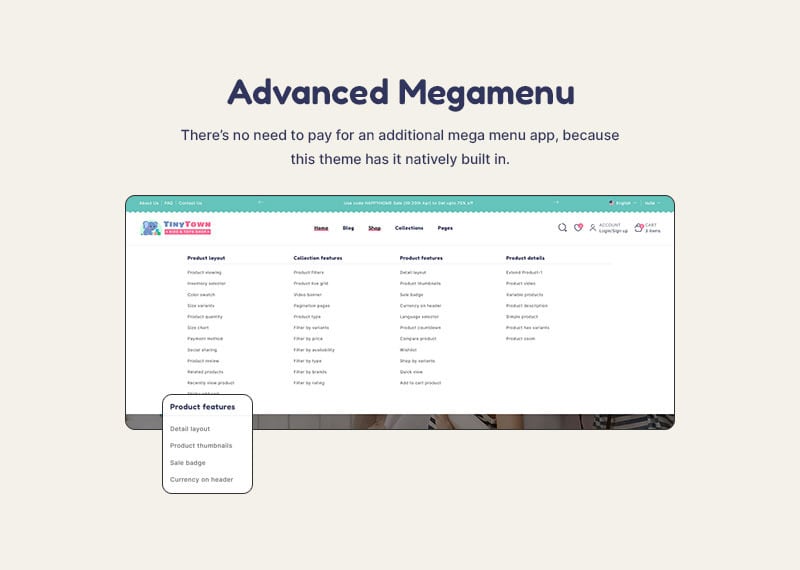 TinyTown - 儿童玩具和婴儿时装店多用途 Shopify 2.0 响应式主题