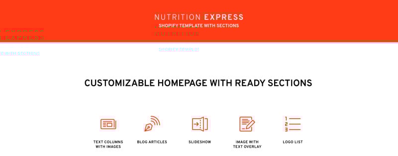 响应式营养商店 Shopify 主题 #64674