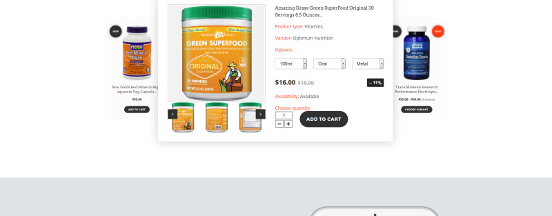 响应式营养商店 Shopify 主题 #64674