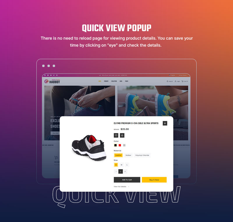 Habbot - 跑步运动和鞋类鞋店多用途 Shopify 2.0 响应式主题