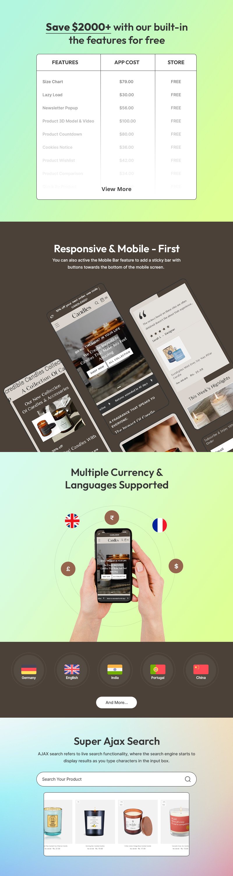 蜡烛 - 手工蜡烛店多用途 Shopify 2.0 响应式主题 #417447