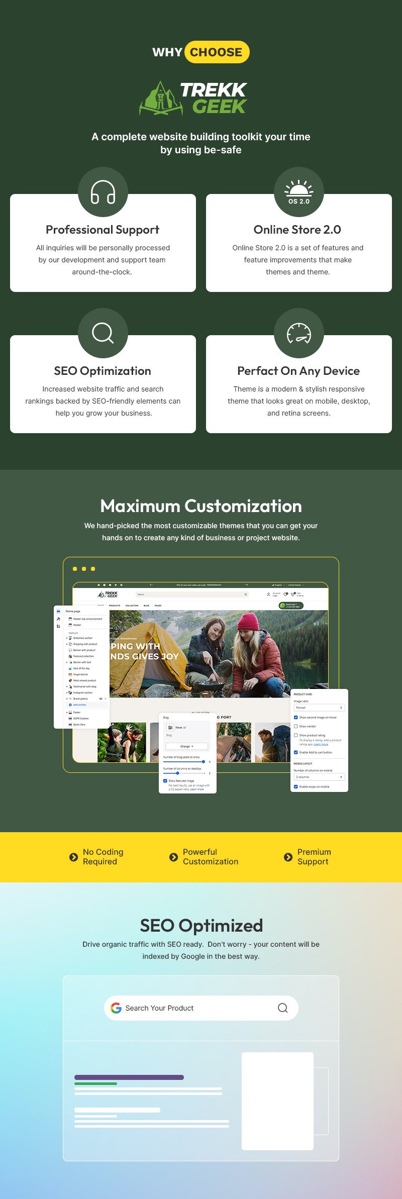 Trekk Geek - 探险旅行徒步露营商店多用途 Shopify 2.0 响应式主题