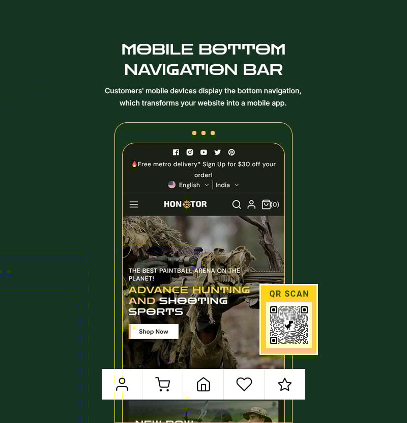Hontor - 狩猎和户外枪支商店多用途 Shopify 2.0 响应式主题