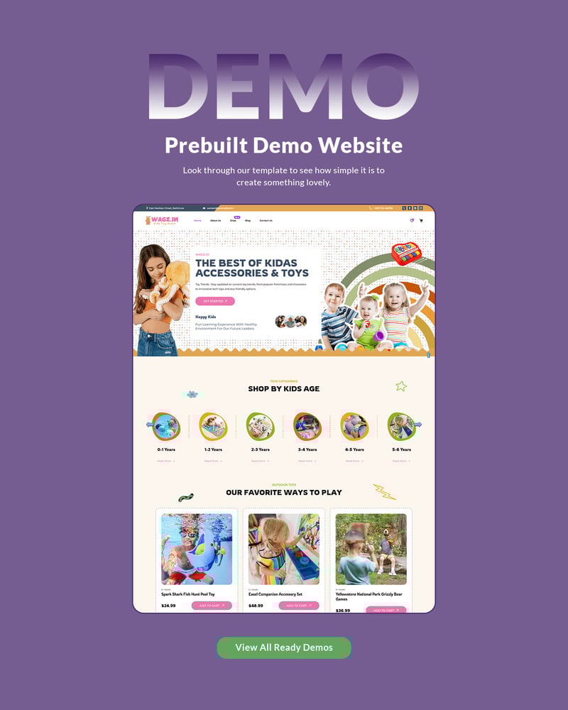 Wagz.io - 儿童玩具和服装店 Shopify 主题 #436110