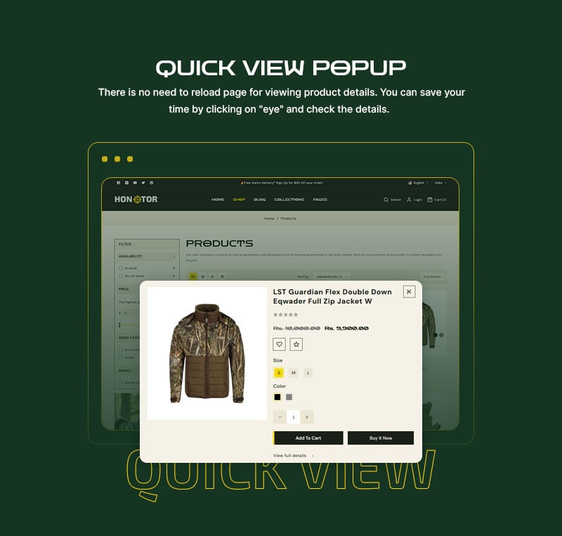 Hontor - 狩猎和户外枪支商店多用途 Shopify 2.0 响应式主题