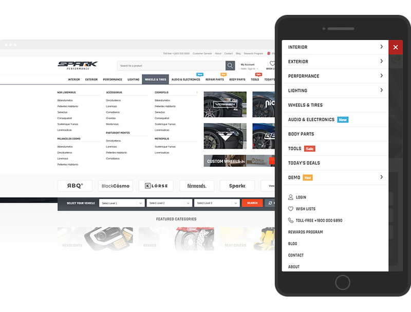 SPARK – 汽车和汽车零部件 Automotive Shopify Section Theme OS 2.0