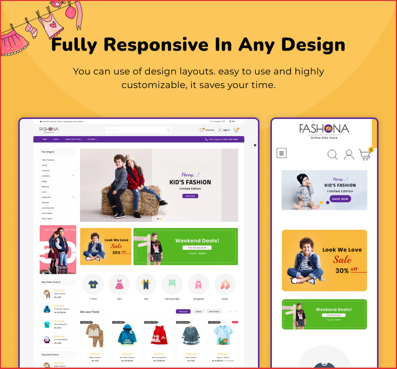 Fashona Children–Kids Fashion Shopify 2.0 响应式主题