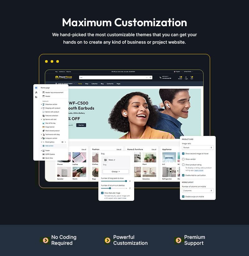 Powerhouse - 电子产品和小工具大型商店多用途 Shopify 2.0 响应式主题