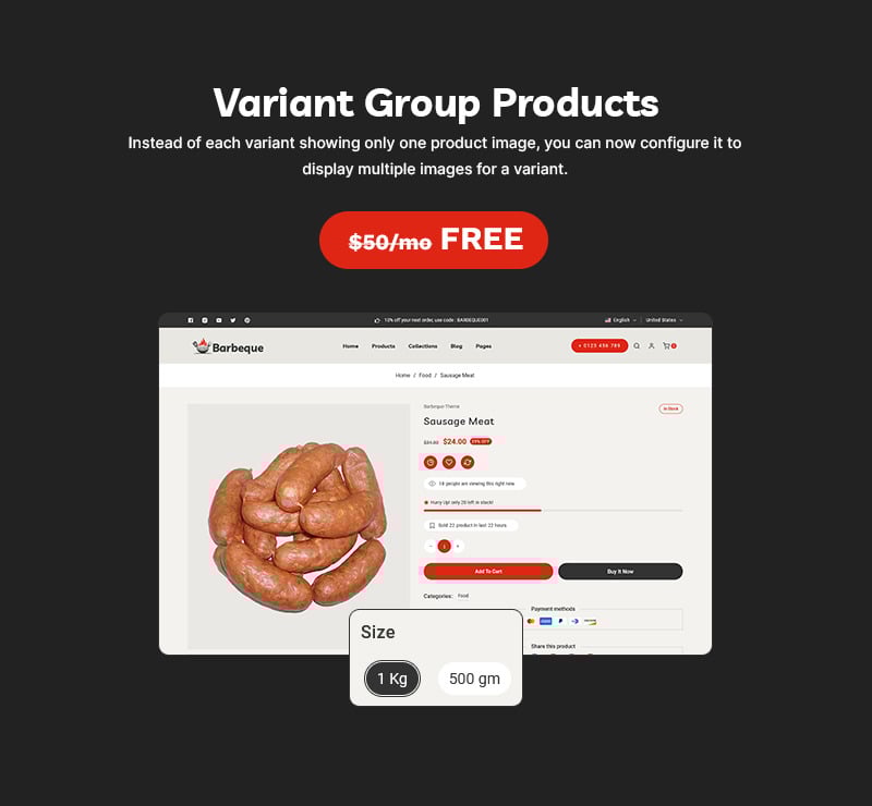 烧烤 - 烧烤、肉类食品和烧烤餐厅商店多用途 Shopify 2.0 响应式主题