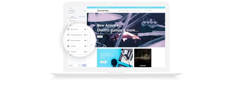 黑笔记-音乐商店Shopify主题 #74137