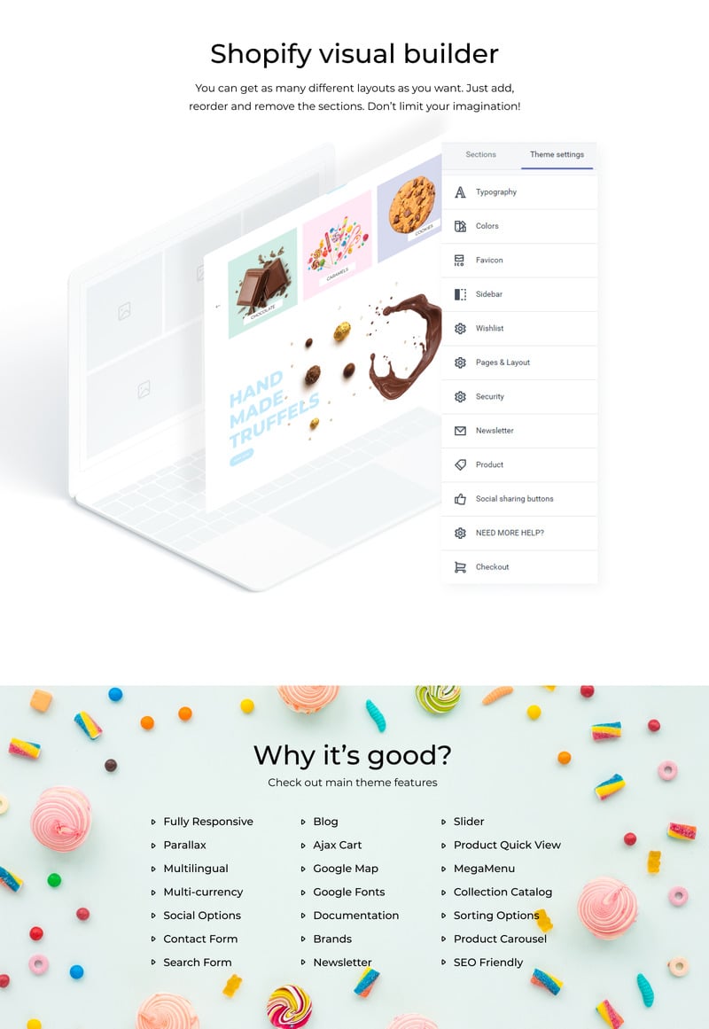Popshop-Sweet Shop Clean Shopify主题 #80379