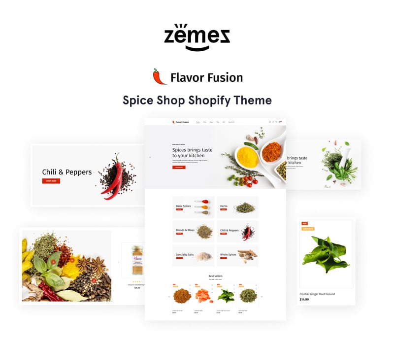 Flavor Fusion - 响应式 Spice Shop 在线商店 2.0 Shopify 主题