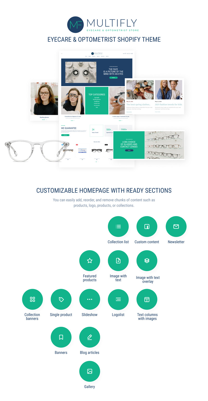 Multifly Eyecare & Optometrist Shopify 主题