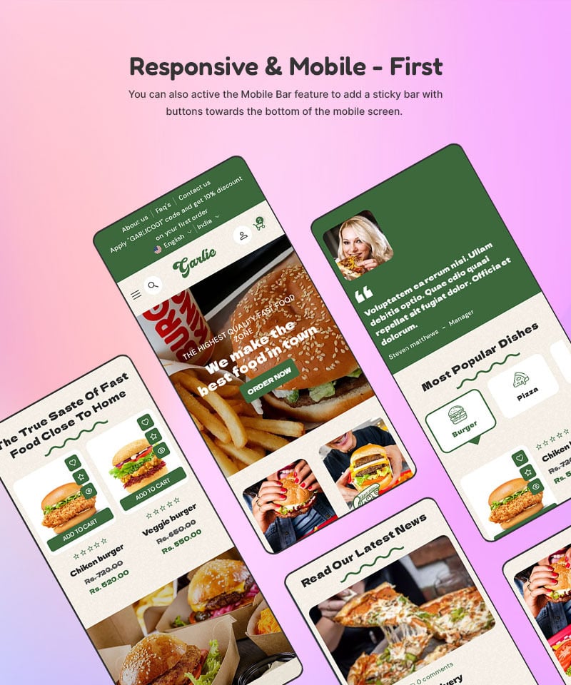 Garlic - 披萨、餐厅和快餐店多用途 Shopify 2.0 响应式主题