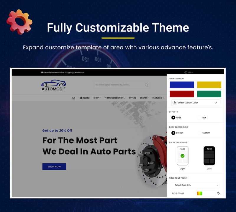 Automodif - Mega Parts Shopify 2.0 响应式主题。