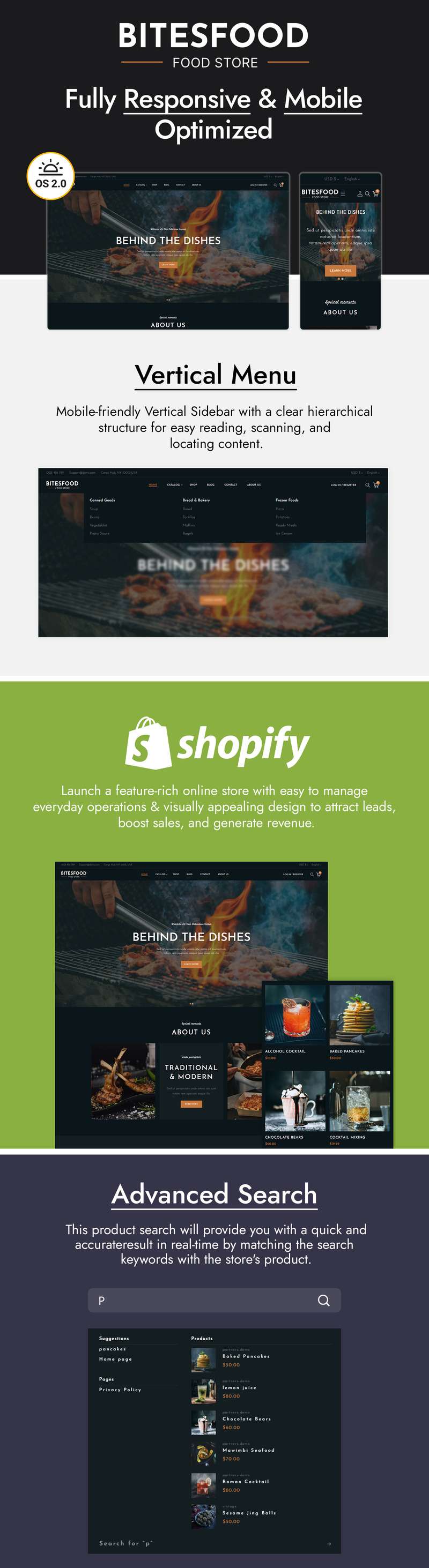 Bitesfood - 烧烤餐厅 Shopify 主题 #341075