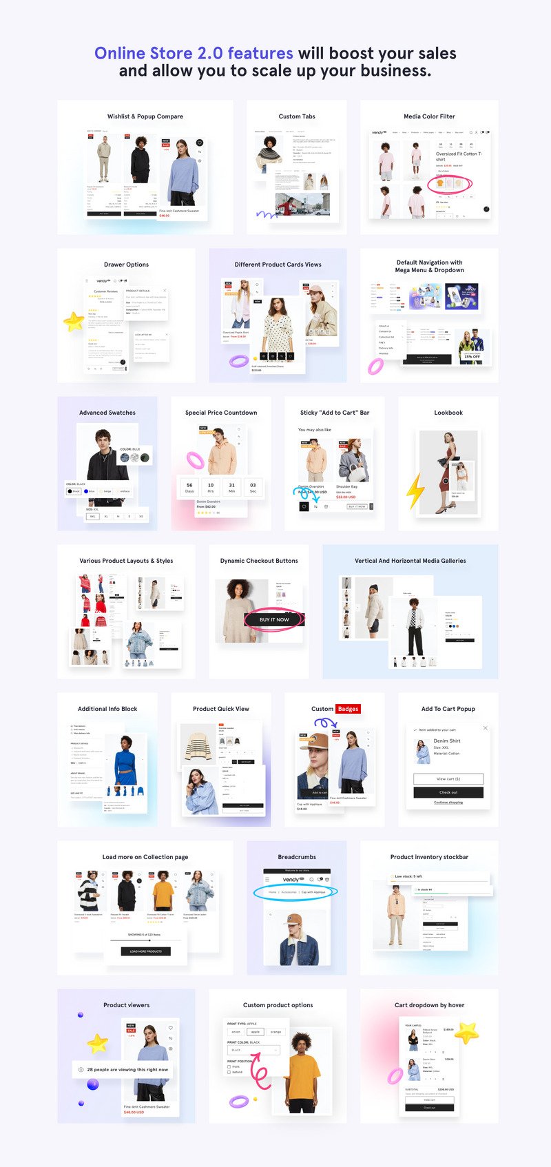 Vendy Pro - 创新的多功能 Shopify 主题操作系统 2.0