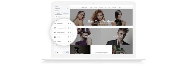 闪亮卷发-护发店电子商务现代Shopify主题 #81213