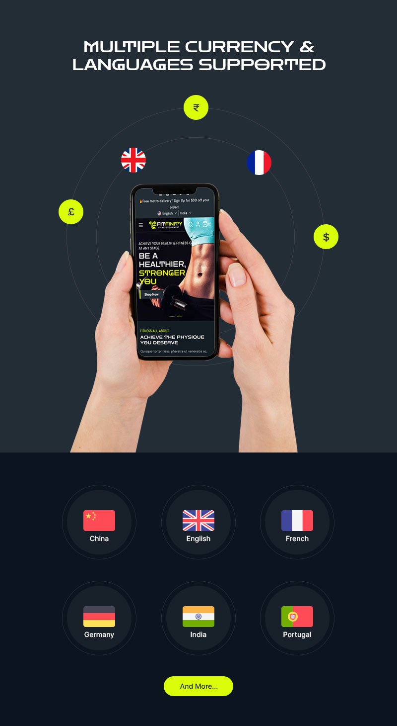 Fitfinity - 健身器材和运动时尚商店 Shopify 2.0 响应式主题