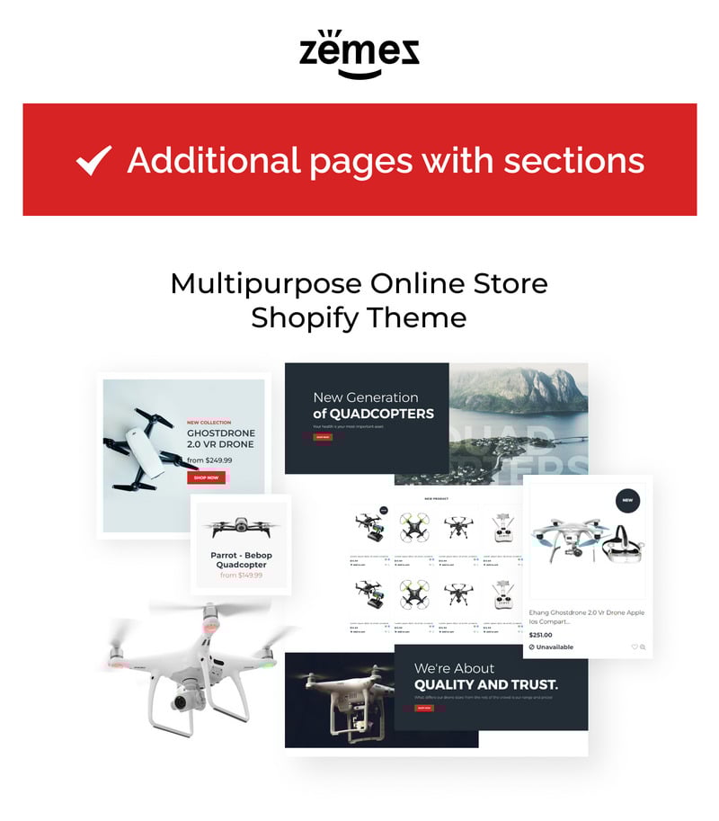 Drone & Go-pro Store Shopify 主题 #74855