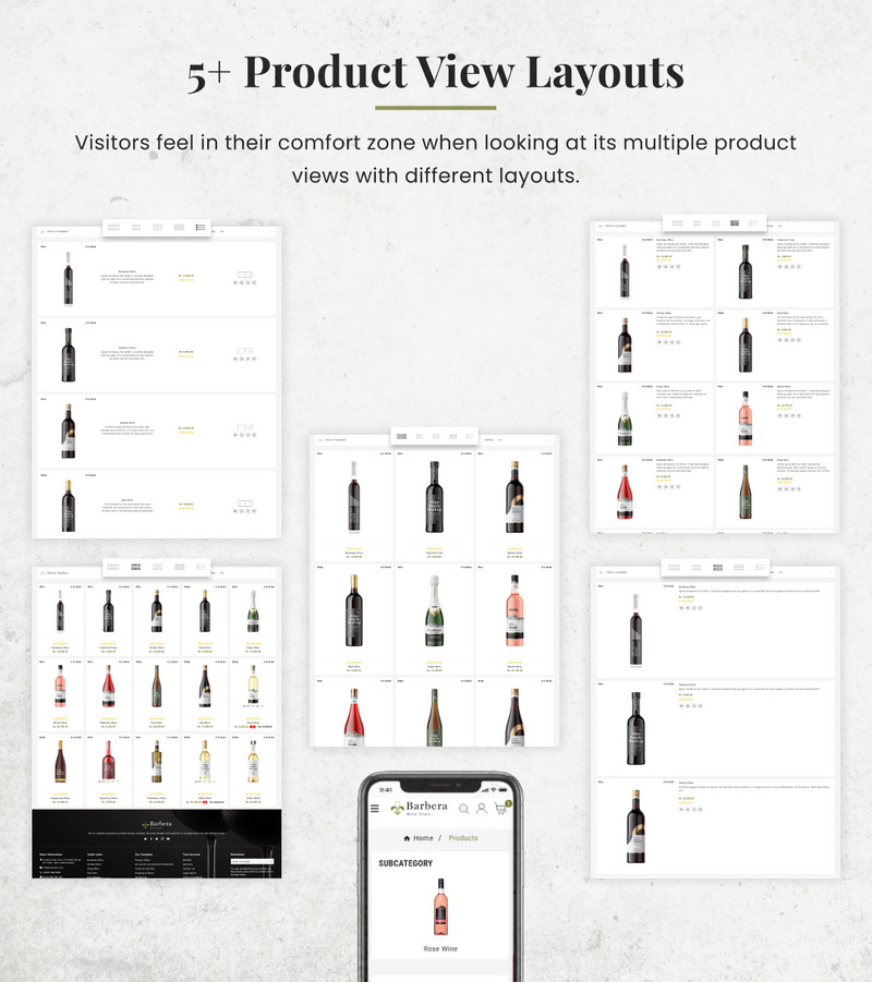 巴贝拉葡萄酒多用途 Shopify 商店 #248008