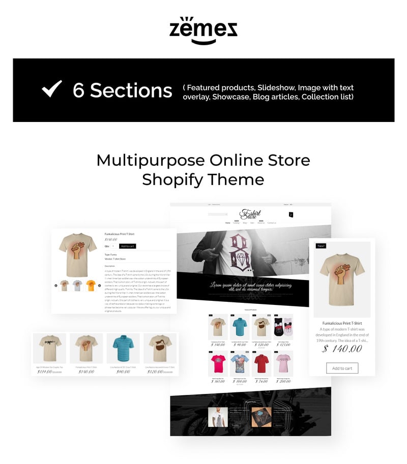 T 恤设计在线商店 Shopify 主题 #53570