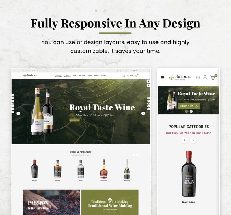 巴贝拉葡萄酒多用途 Shopify 商店 #248008