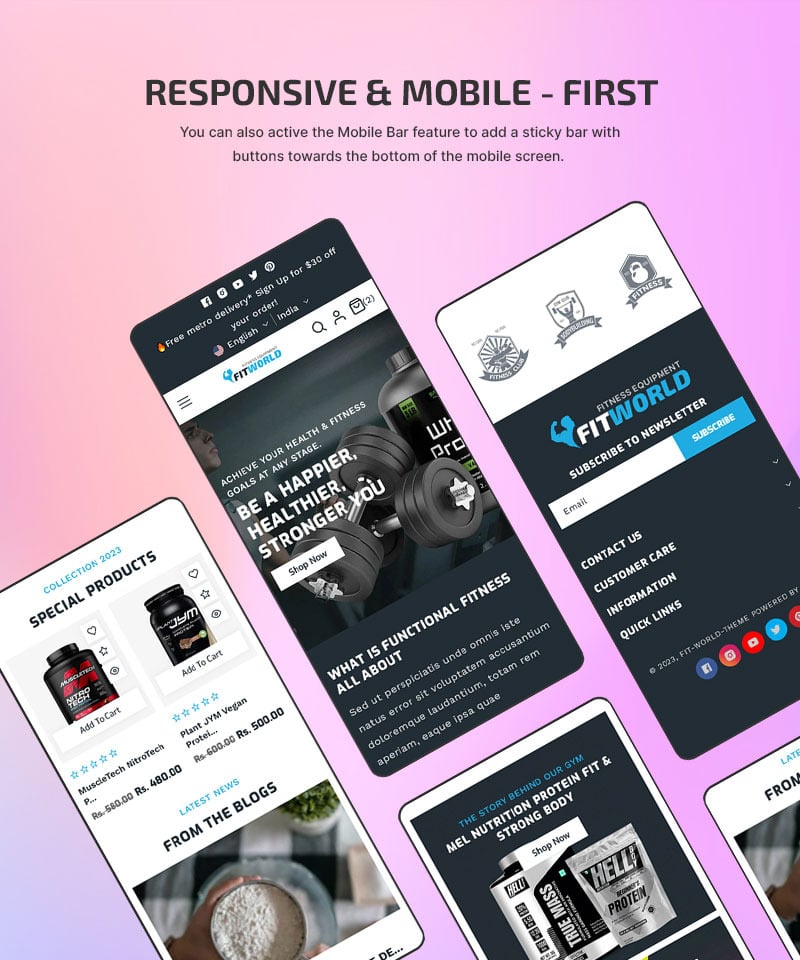 Fitworld - 健身房健身和万圣节时尚商店多用途 Shopify 2.0 响应式主题