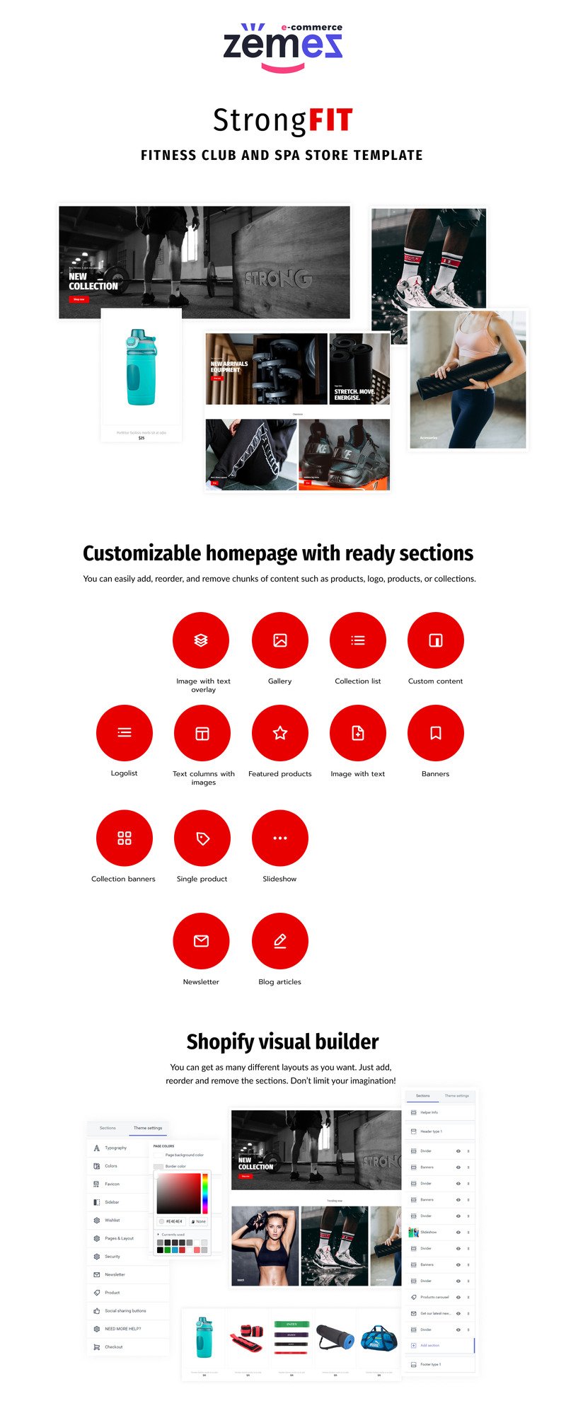 StrongFit - 健身俱乐部 Shopify 美容水疗沙龙和健康中心主题