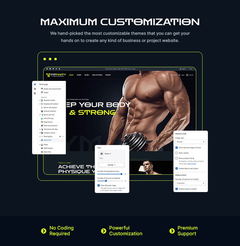 Fitfinity - 健身器材和运动时尚商店 Shopify 2.0 响应式主题